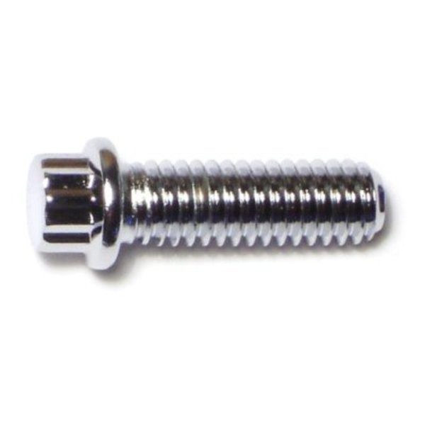 Midwest Fastener 5/16"-18 Flange Bolt, Chrome Plated Steel, 1 in L, 10 PK 75124